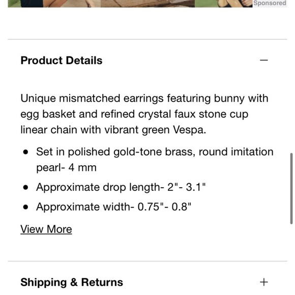 Betsey Johnson Bunny & Vespa mismatched earrings NEW - Picture 2 of 3